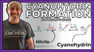 Cyanohydrin Formation (Forward/Reverse Directions)